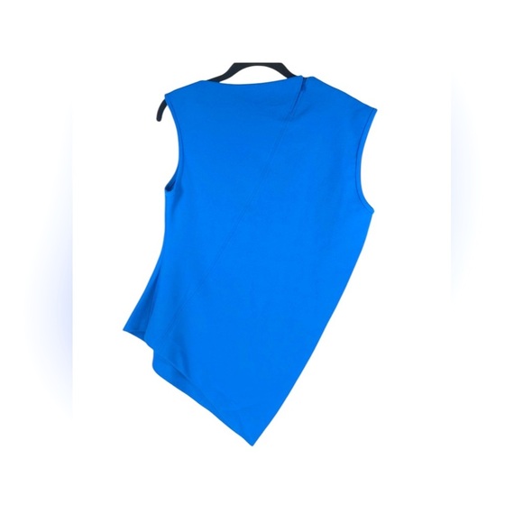 ZARA, Zara Mid-Blue Viscose Blend Asymmetric Top, Small - Picture 9 of 10